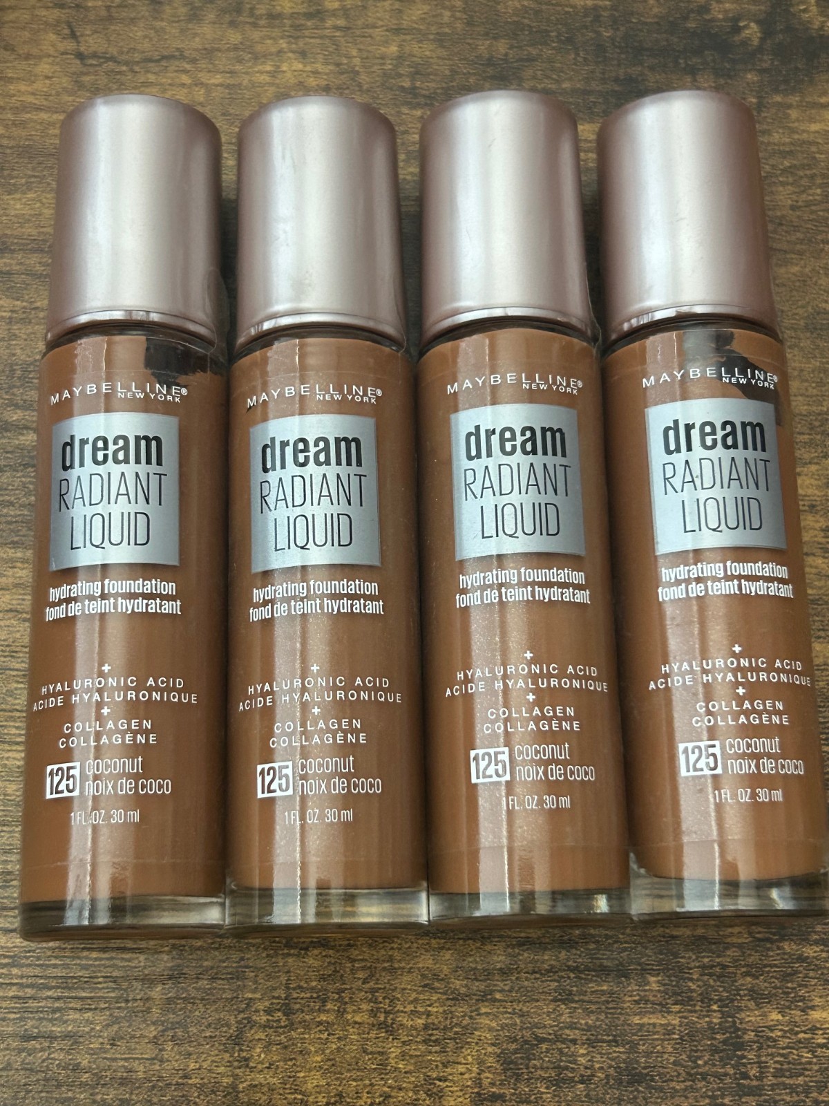 Lot of 4 Maybelline Dream Radiant Liquid Foundation 125 COCONUT Sealed