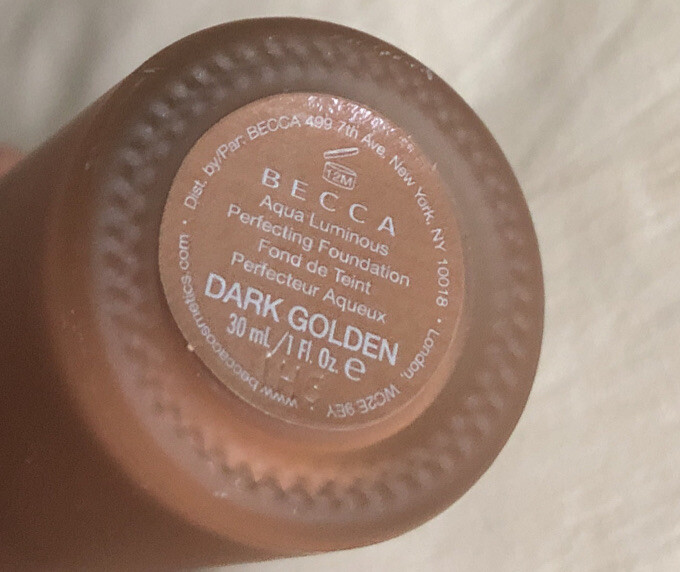 Becca Aqua Luminous Perfecting Foundation Dark Golden Full Size New Boxed SEALED