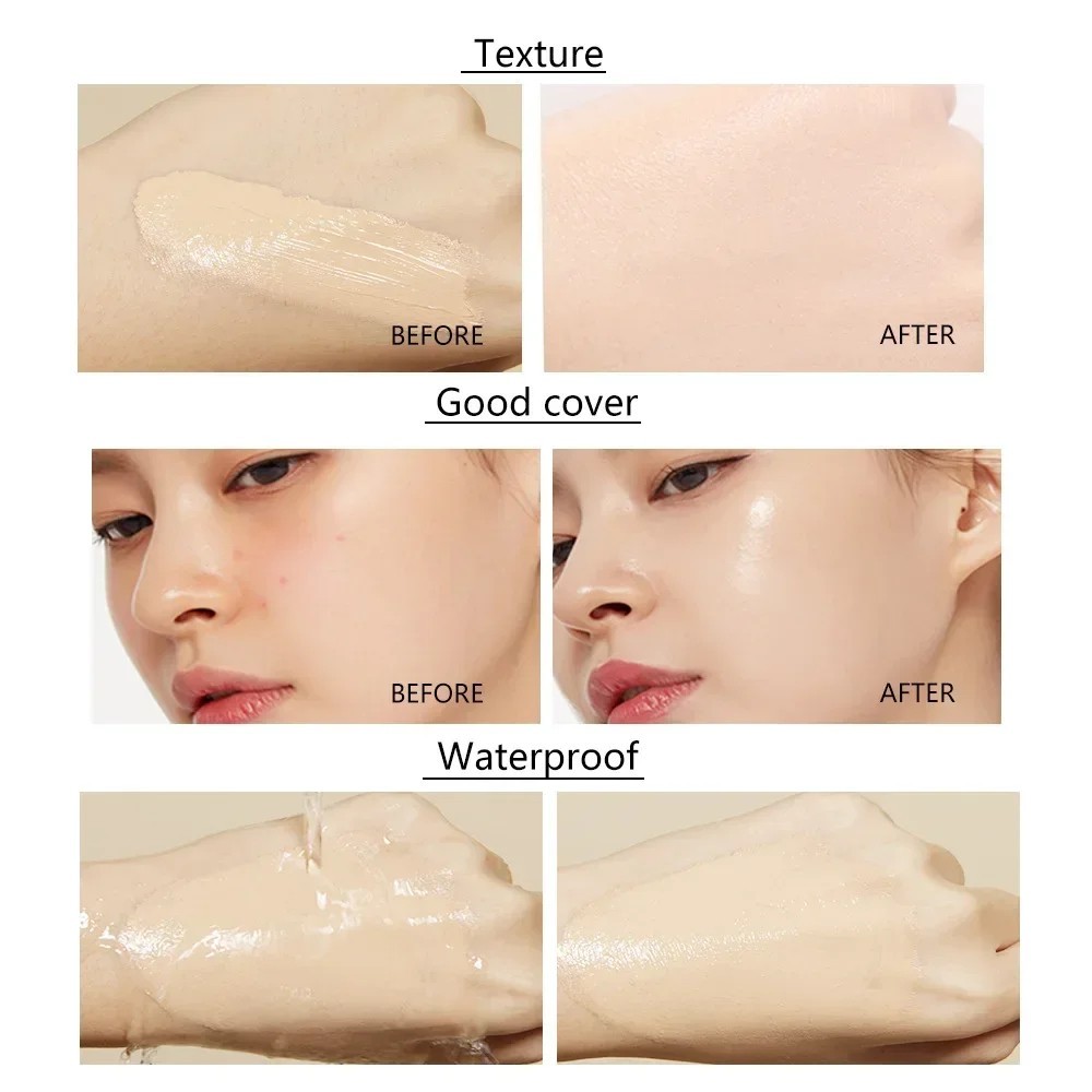 Full Coverage Liquid Foundation Matte Dewy Waterproof Long Lasting Makeup Base