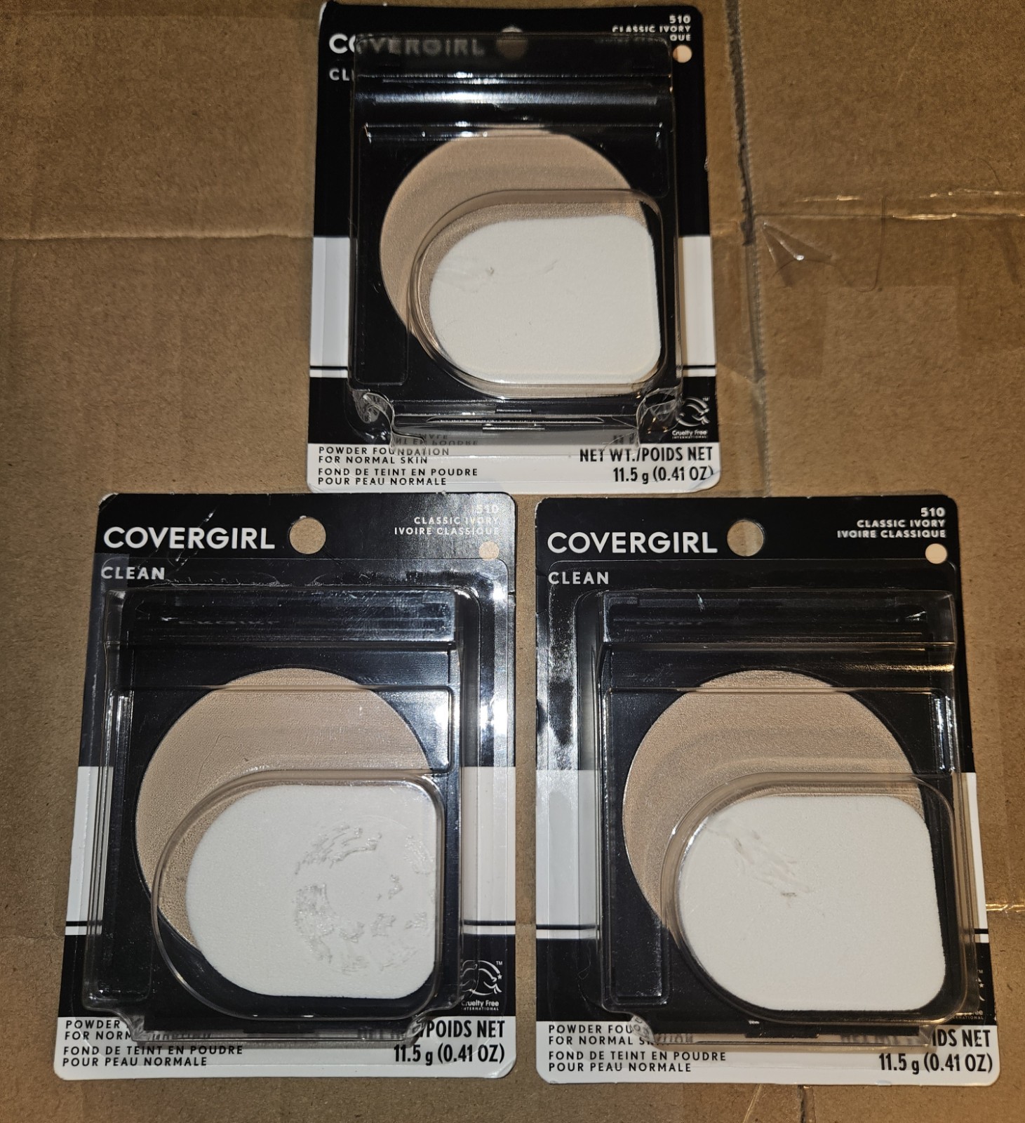 3x CoverGirl Clean Powder Foundation For Normal Skin 510 CLASSIC IVORY