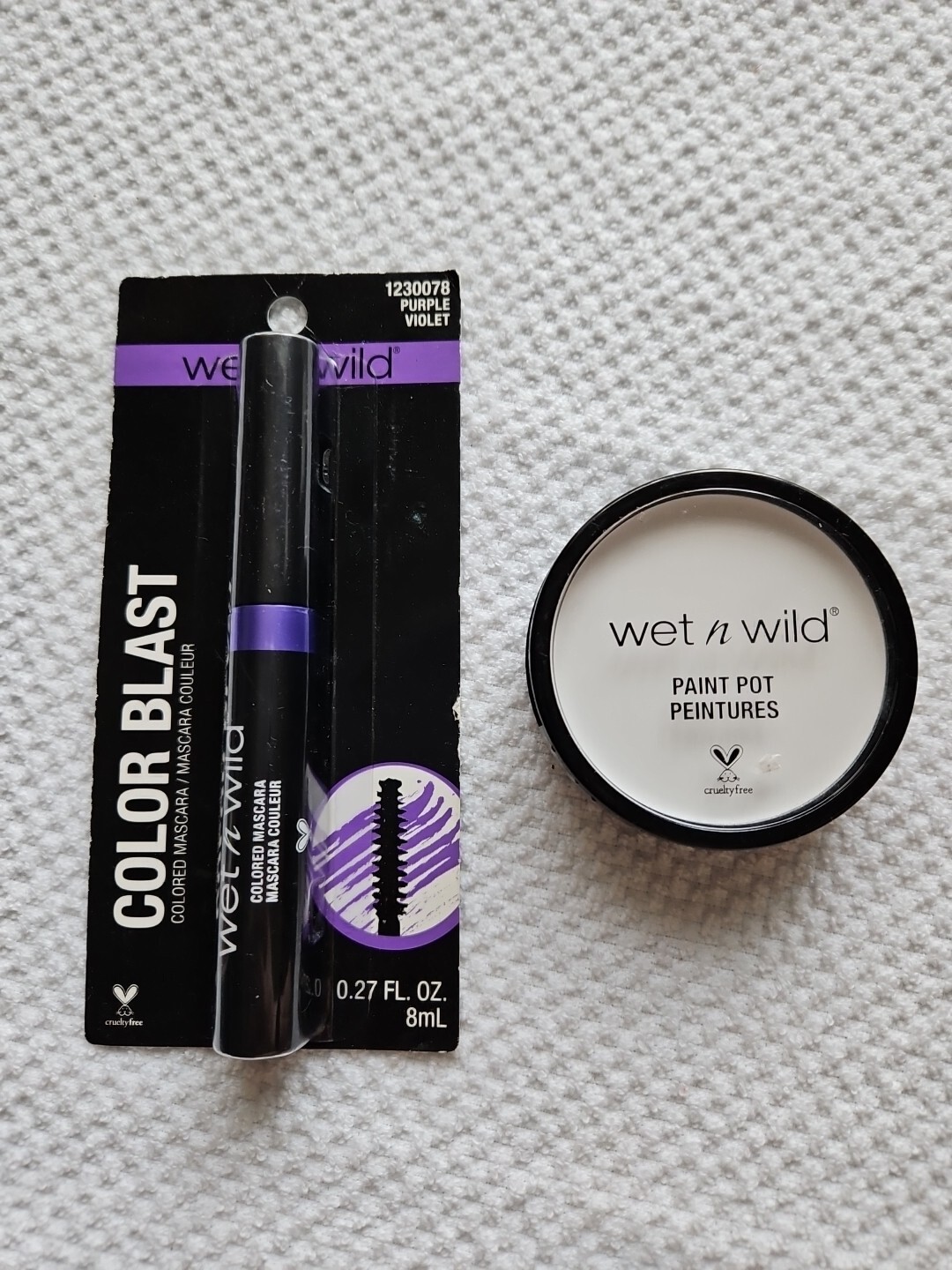 wet n wild Paint Pot White .22oz & Color Blast #1230078 Purple Violet Mascara