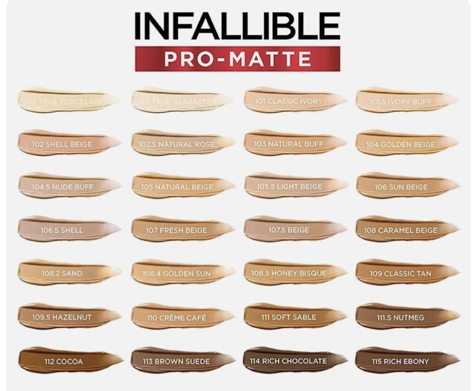 L’Oreal Infallible Pro-Matte, Demi-Matte Foundation 1 fl oz ~ You Choose