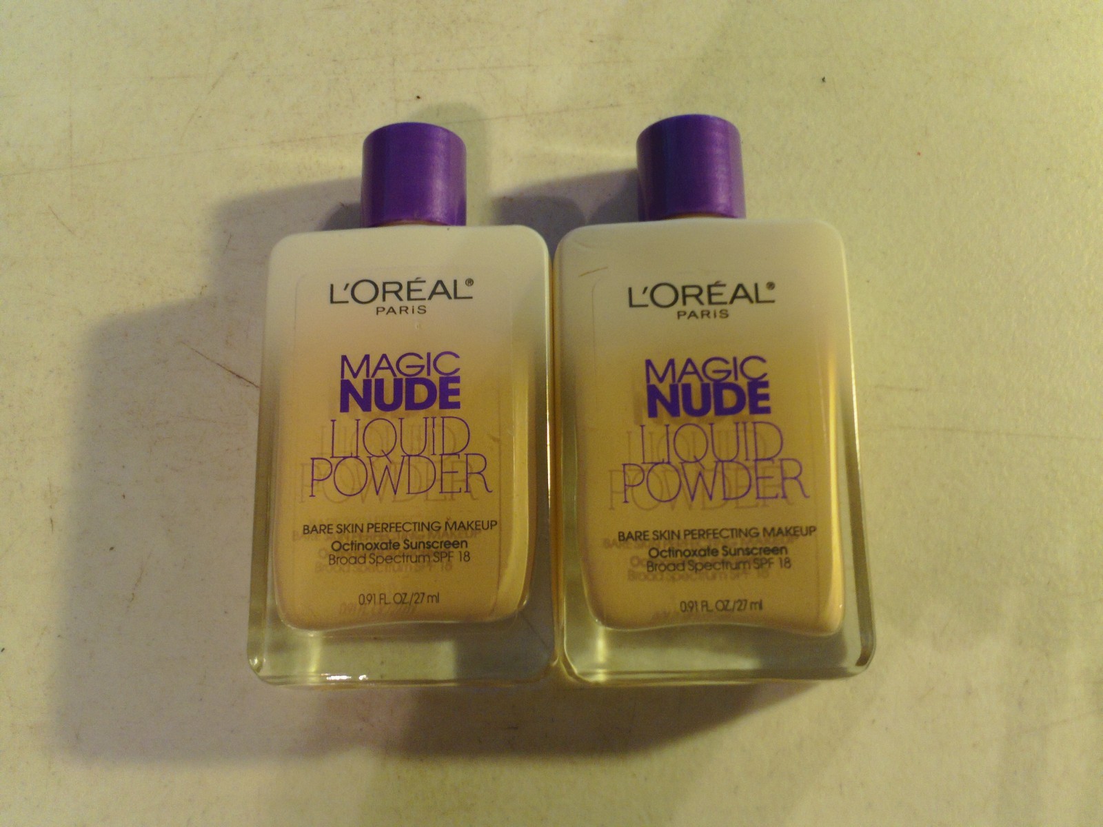 2 bottle lot LOREAL MAGIC NUDE LIQUID POWDER PERFECTING MAKEUP 310 LIGHT IVORY