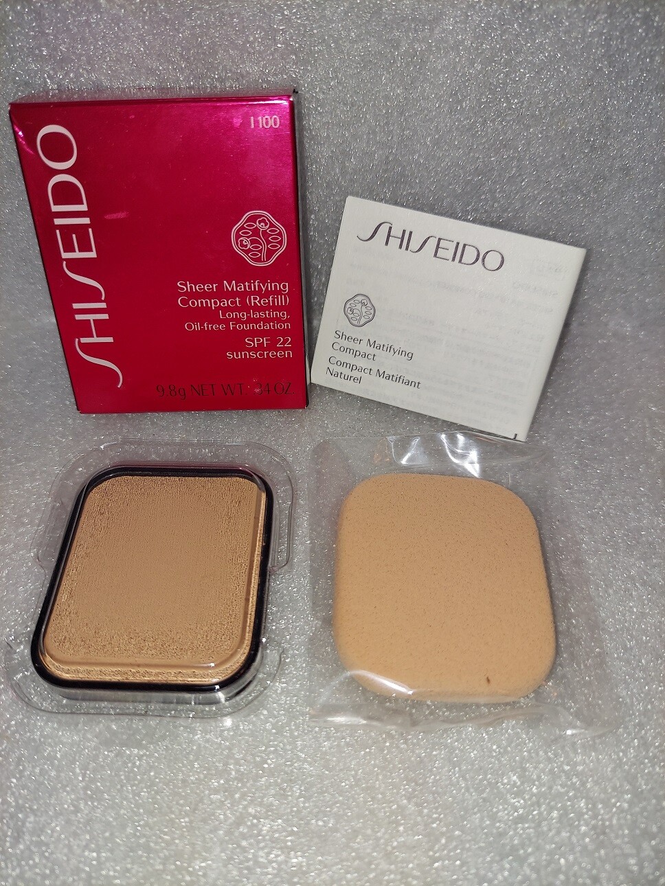 SHISEIDO SHEER MATTIFYING COMPACT FOUNDATION OIL-FREE I100 SPF 21 0.34OZ