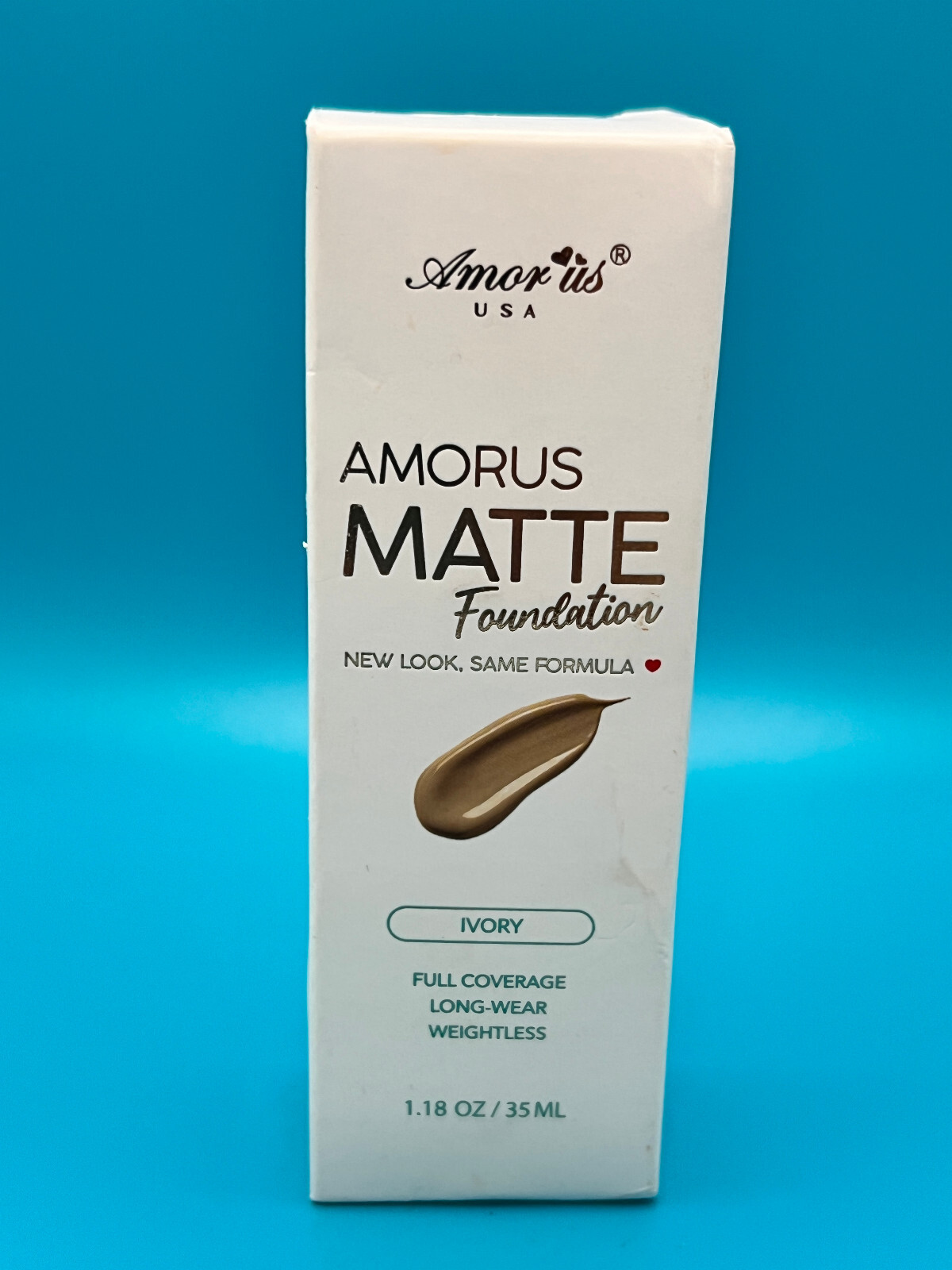 Amor us-AMORUS Matte Foundation-Full Coverage- Long Wear- Weightless-Ivory-NEW