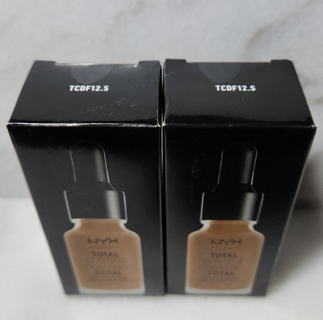 Lot 2- NYX Total Control Drop Foundation – #TCDF12.5 Camel Professional Makeup.