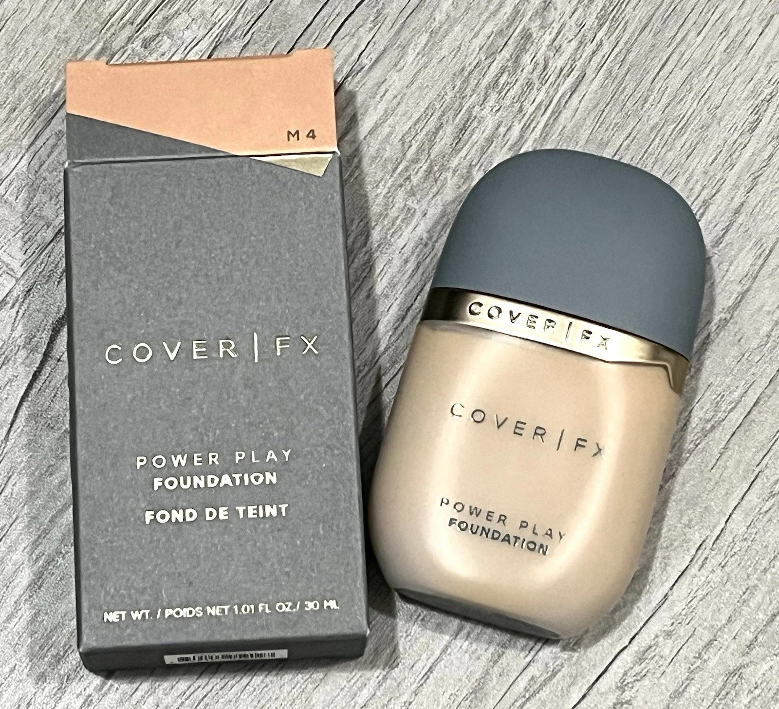 COVER FX Power Play Liquid Foundation M4 Full Size NIB