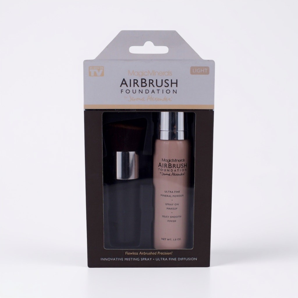 MagicMinerals Airbrush Foundation Kit – Spray-On Mineral Makeup + Brush – LIGHT
