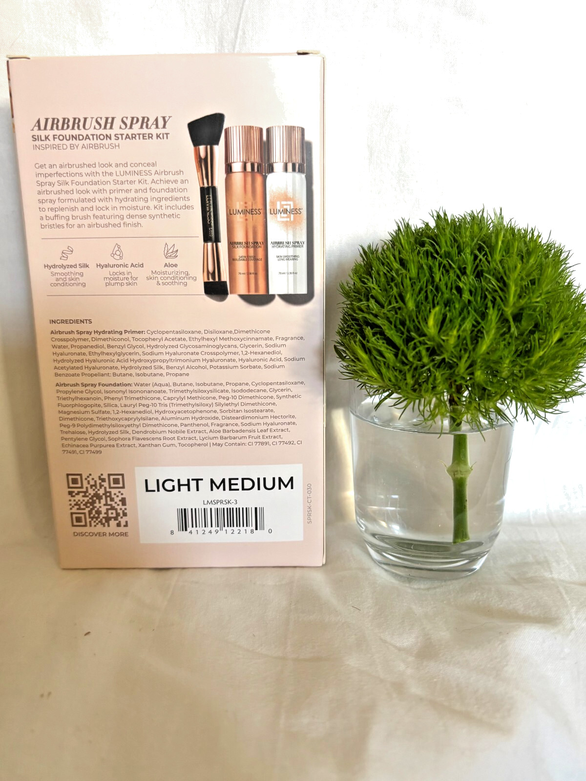 Airbrush Spray Silk Foundation Starter Kit – Light Medium – Foundation, Prime…