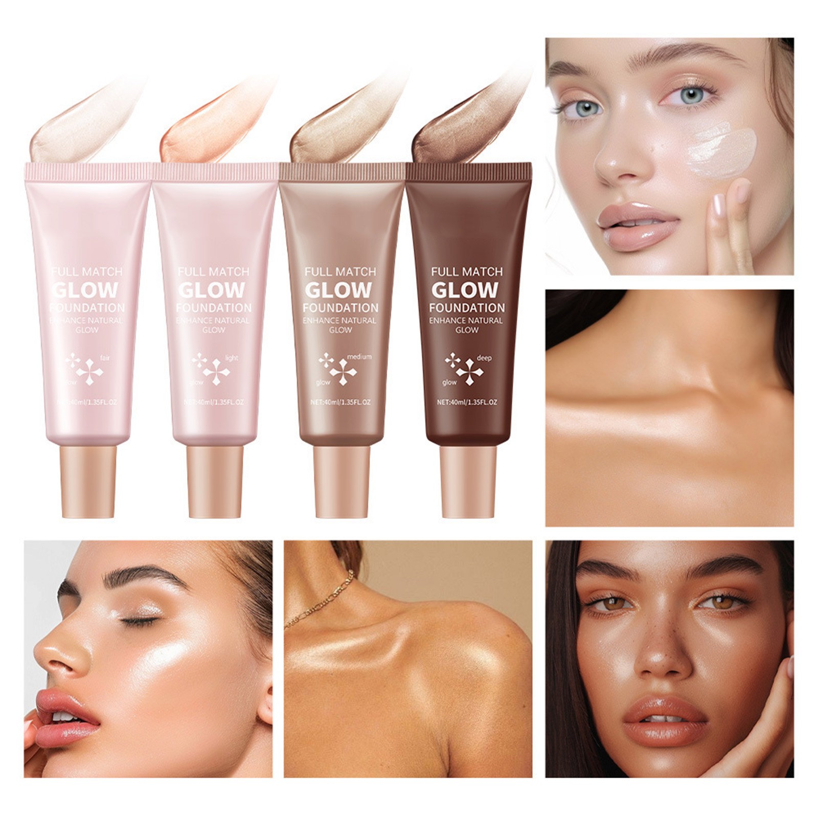 1Pcs Shimmery Liquid Foundation Long-lasting Glow Foundation Fluid Foundation