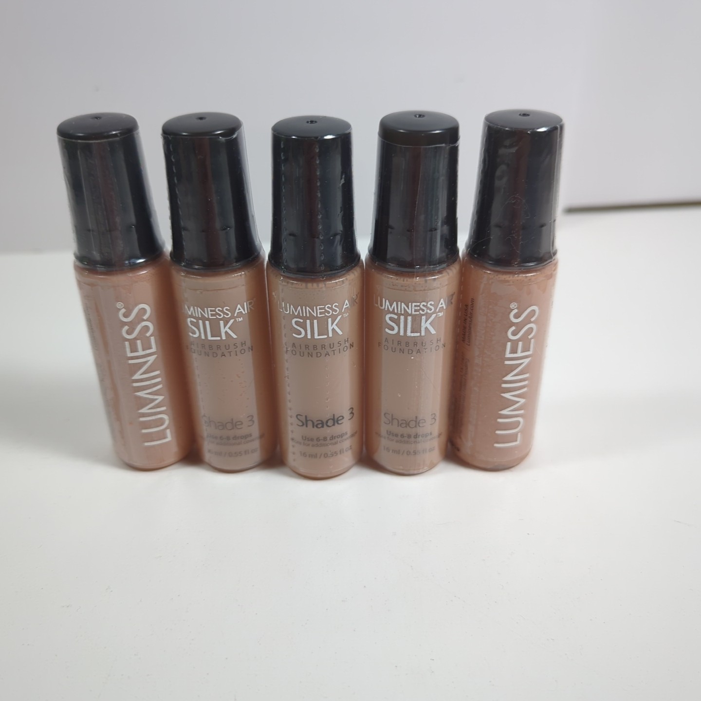 5 New Luminess Air Silk Airbrush Foundation Shade 3 Oil-Free Hypoallergenic USA
