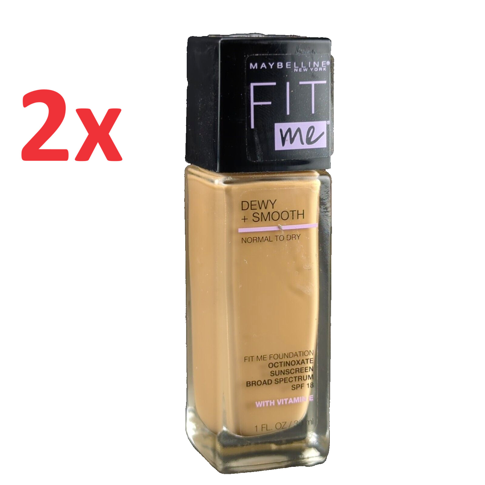 2x LOT Two MAYBELLINE FIT ME WITH CLAY MATTE+PORELESS #230 NATURAL BUFF 1oz NEW