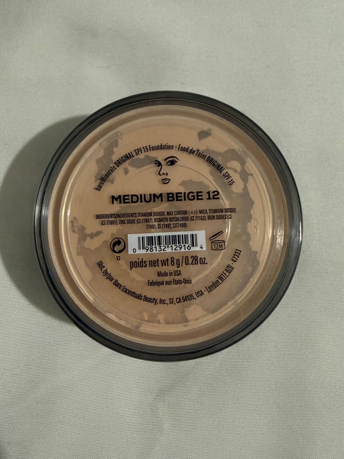 bareMinerals Original Powder Foundation SPF15 Medium Beige 12 8g