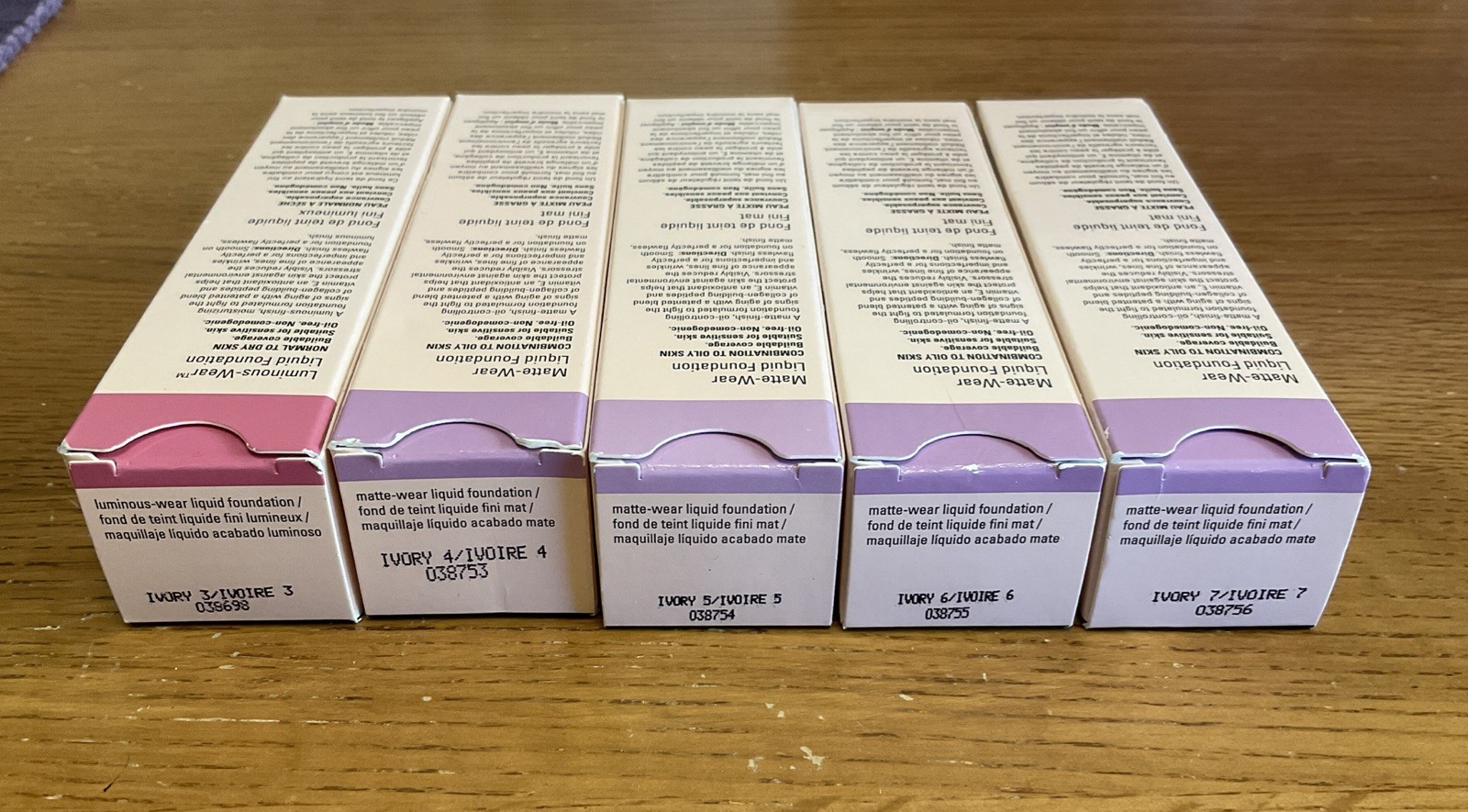 Mary Kay Mixed Lot Of 5 Timewise Luminous & Matte Wear Ivory Liquid Foundation