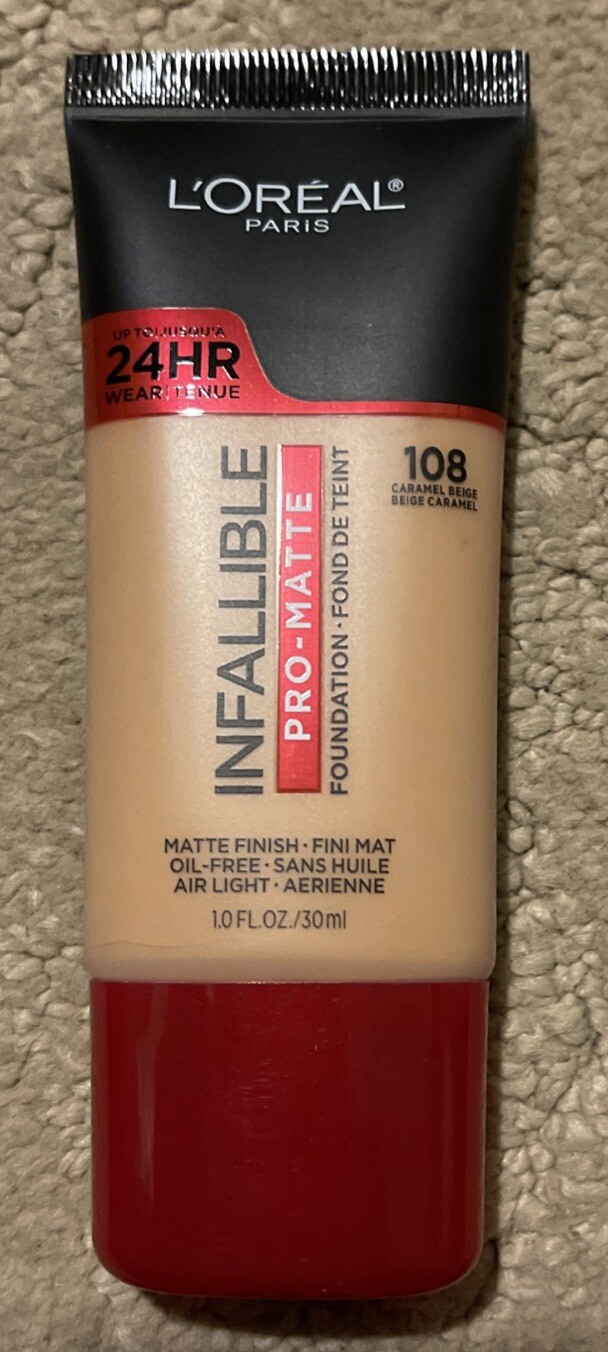 LOreal Paris Foundation Infallible Pro-Matte 108 Caramel Beige 1.0 Fl Oz