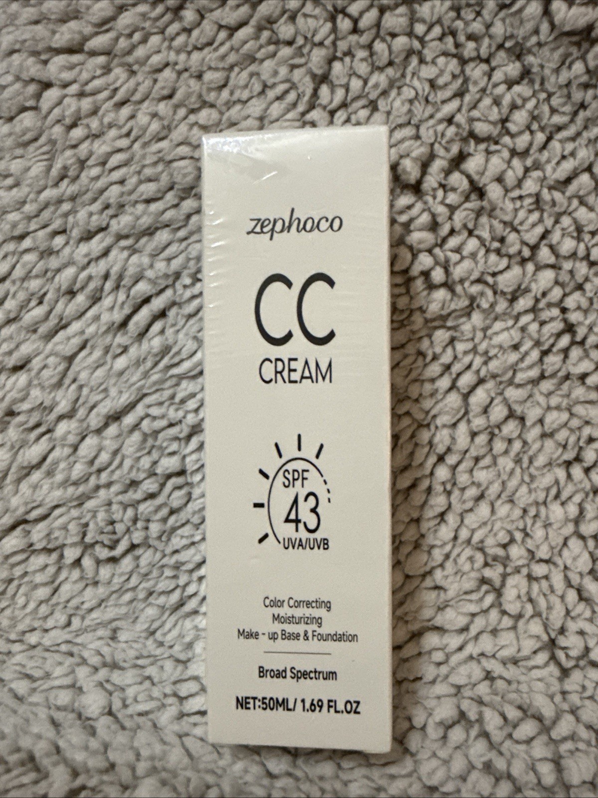 Zephoco CC Cream SPF 43 Color Correcting Makeup Base Foundation 1.69oz New