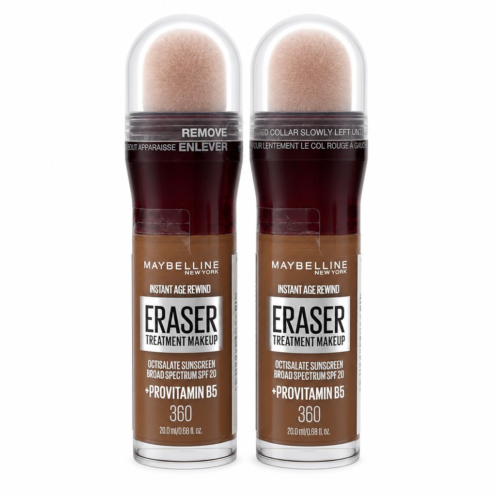 Maybelline Instant Age Rewind Eraser Foundation SPF 20 360, 2 Pack, Exp 02/2026