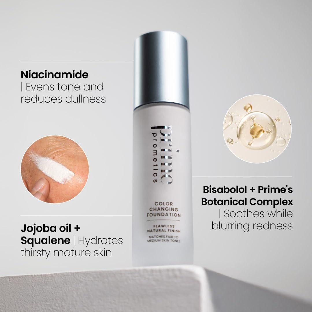 Prime Prometics Color Changing Foundation for Mature Women – Instantly Adapts to