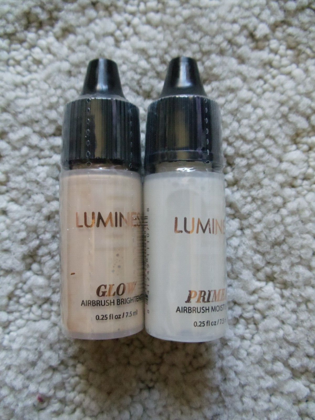 2 Bottles NEW Luminess Airbrush Complexion Enhancers .25oz Sealed Glow & Primer