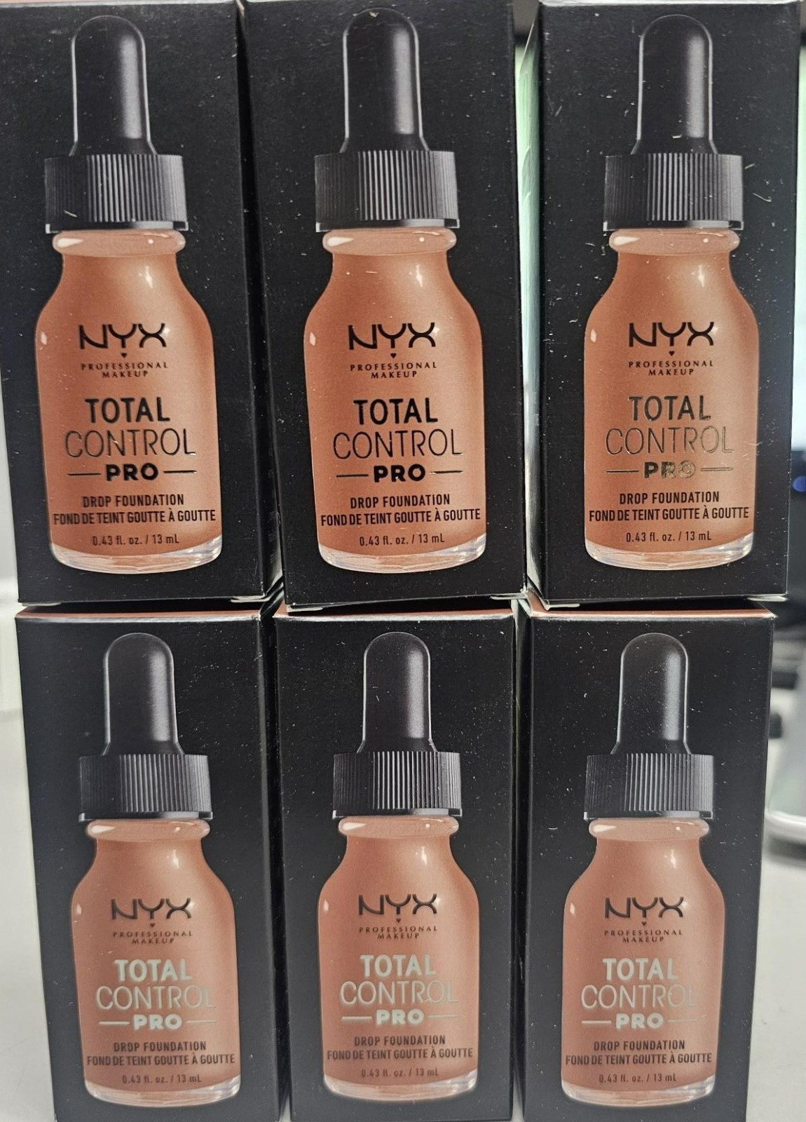6 X NYX Total Control Pro Drop Foundation, #TCPDF17.5 SIENNA 0.43 FL OZ-TOTAL 6