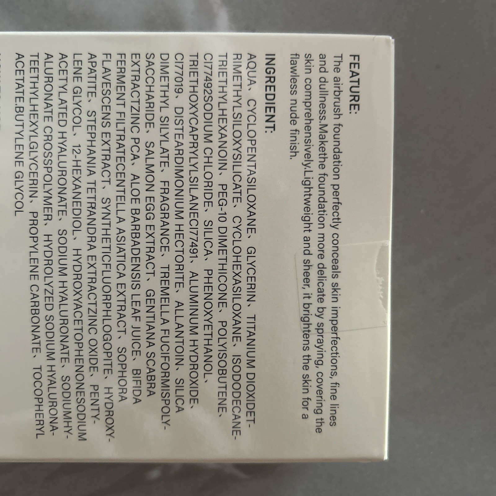 Airbrush Foundation/ Spray Makeup, Shade 01, Natural/Warm Porcelain