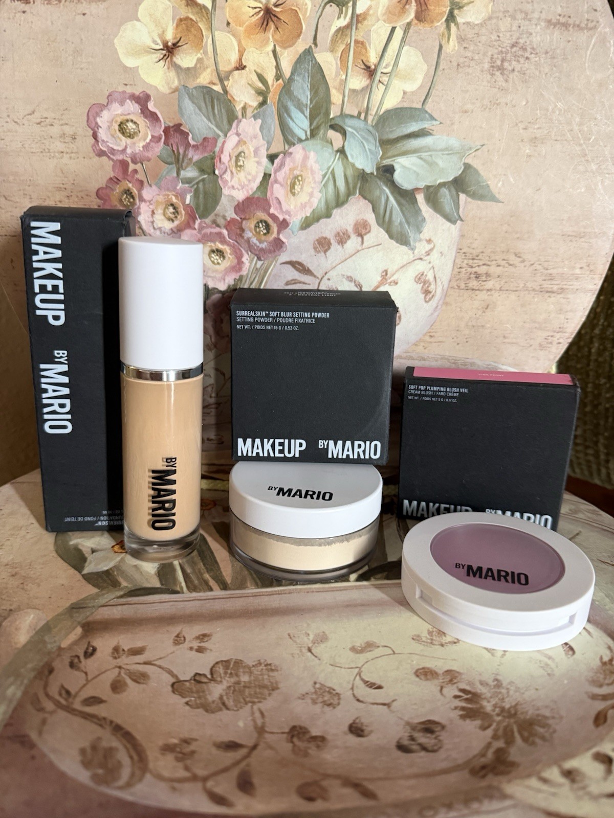 Makeup By Mario Surreal Skin 4C Foundation Powder Peony Blush Bundle PREOWNED
