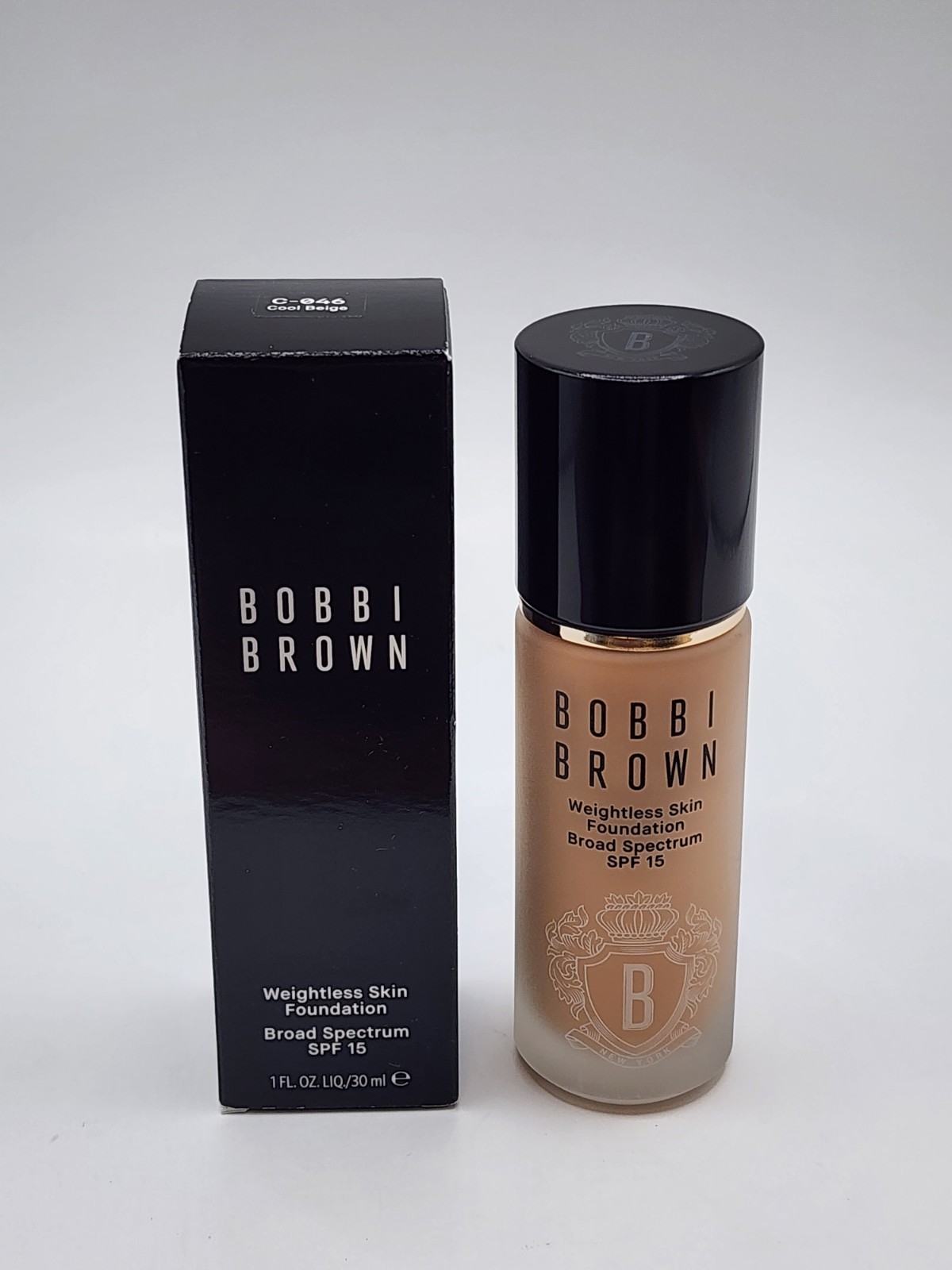 Bobbi Brown Weightless Skin Foundation SPF15 C-046 Cool Beige 1 Oz Boxed New