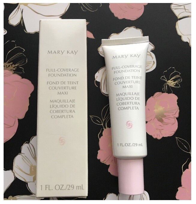 New In Box Mary Kay Full Coverage Foundation Beige 404 Normal/Dry -Pink Cap