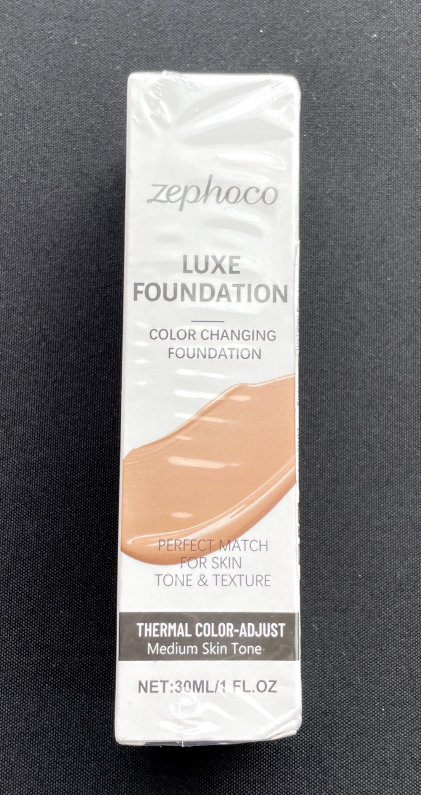 ZEPHOCO LUXE Color Changing Foundation, 30ml/1 fl. oz MED. SKIN TONE EXP 3/23/29
