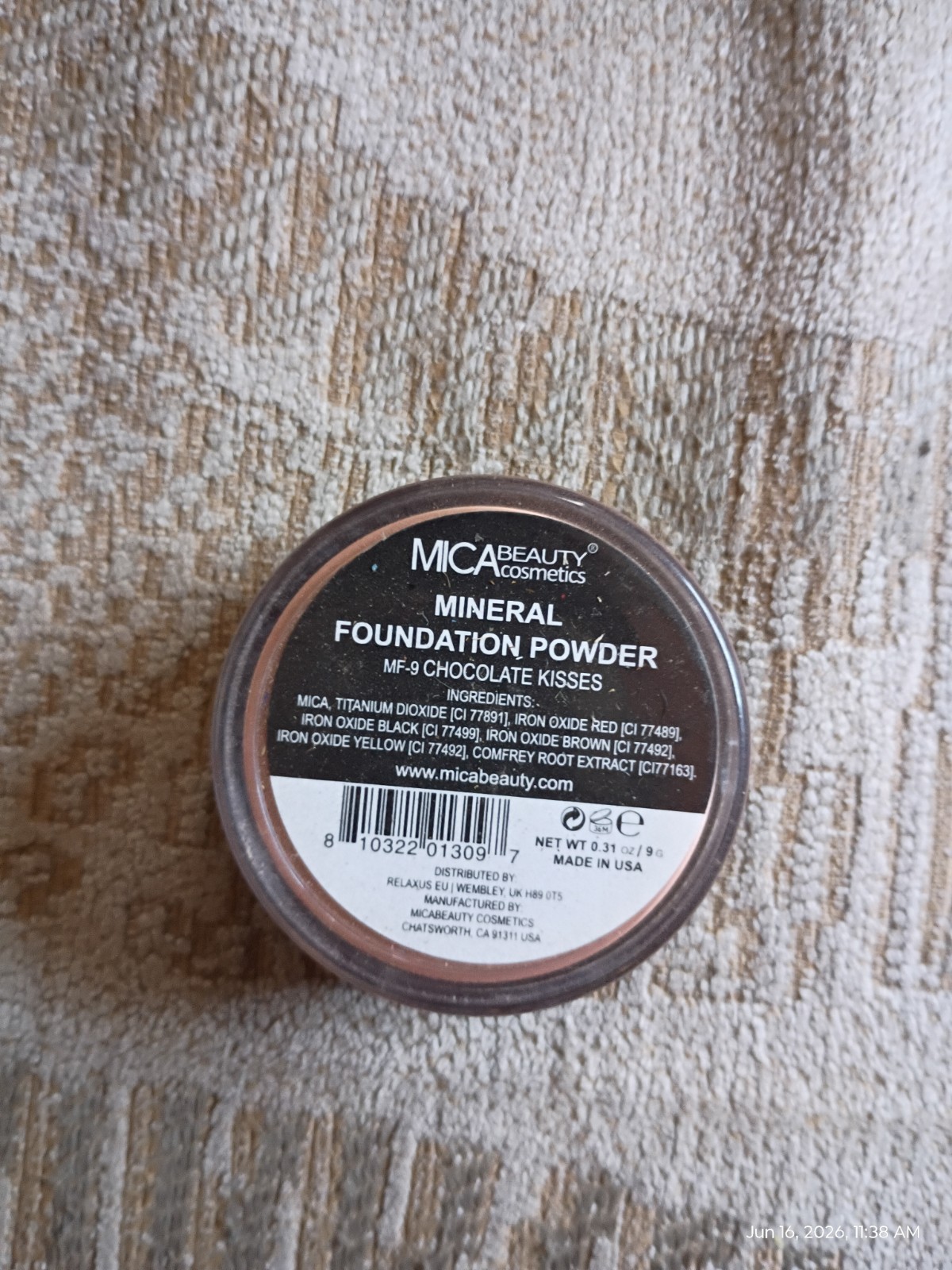 Mica Beauty Mineral Foundation Powder MF-9 chocolate kisses