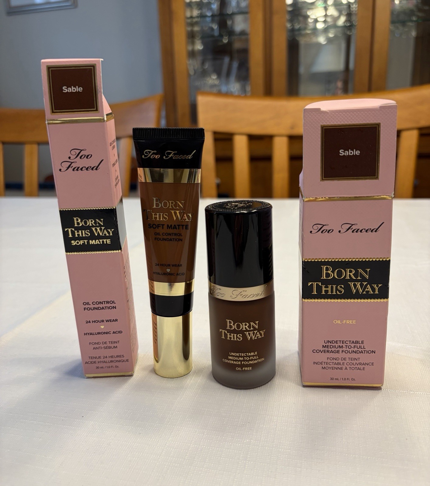 2pc Too Faced Born This Way Undetectable Oil Free & Control Foundation SABLE NIB
