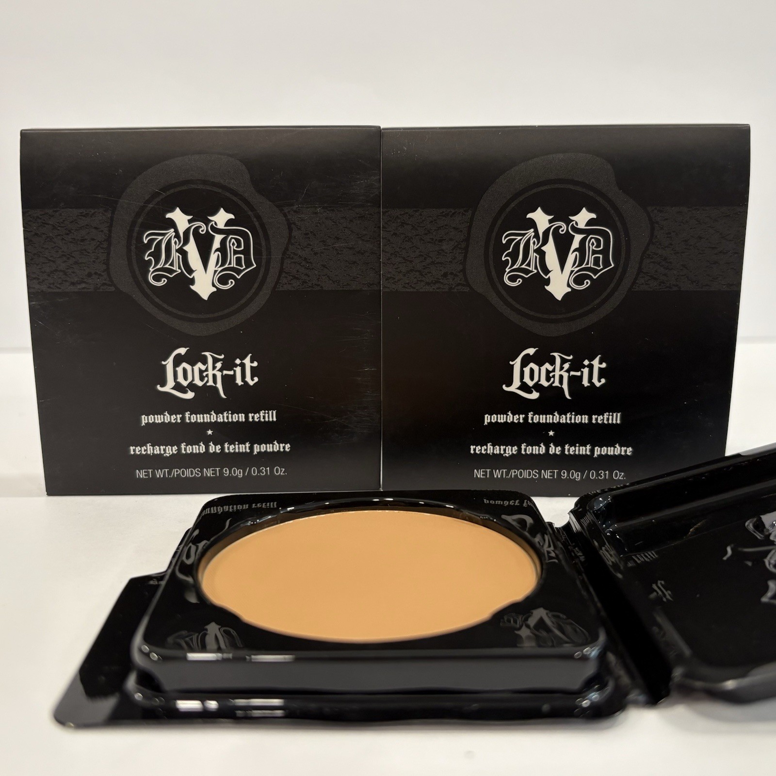 Kat Von D TAN 175 LOT x2 Lock-It Powder Foundation Refill Full Size .31oz 9g KVD