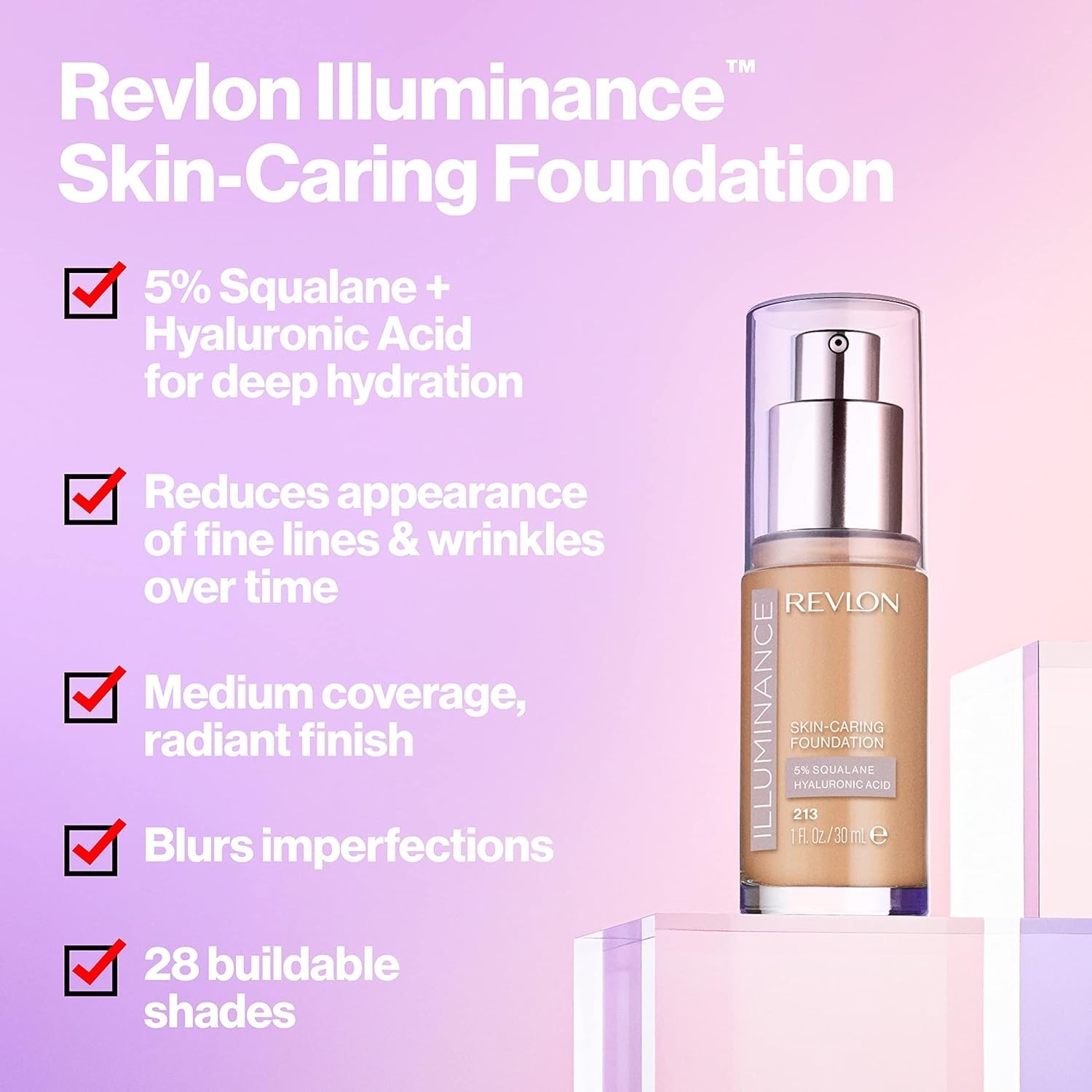 Revlon Illuminance Skin-Caring Foundation 5% Hyaluronic Acid You Choose