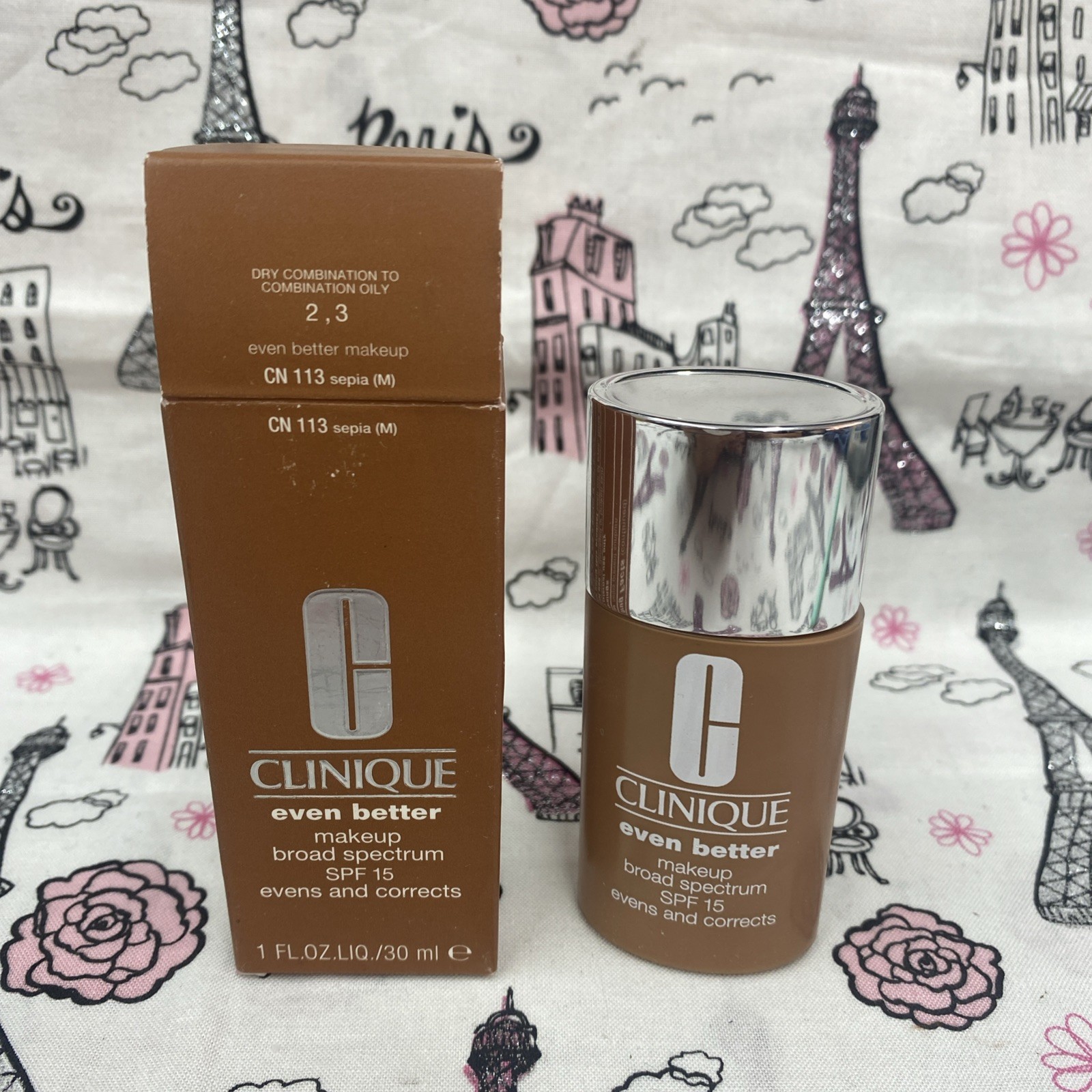 Clinique Even Better Makeup SPF 15 CN 113 Sepia – 1 fl oz NIB
