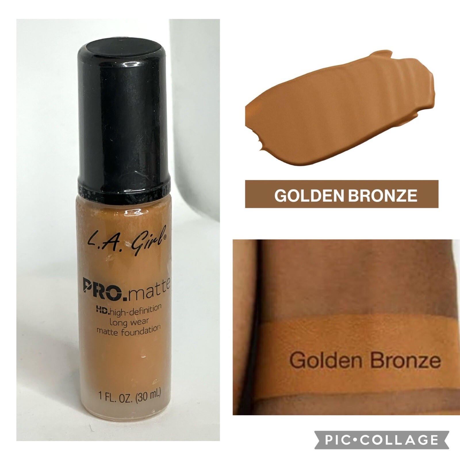 LA Girl Pro Matte HD Foundation – GLM680 Golden Bronze – 1 FL OZ – Sealed New