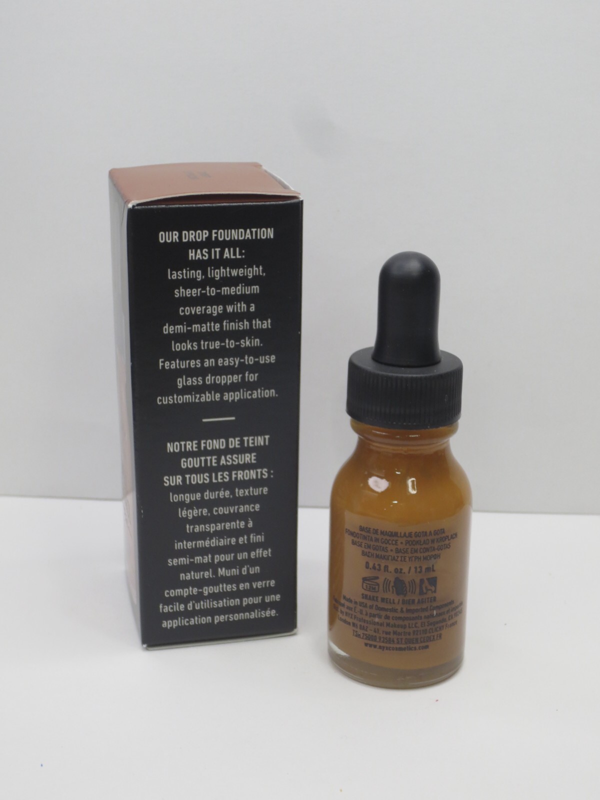 NYX TOTAL CONTROL PRO DROP FOUNDATION CAPPUCCINO 0.43 OZ BOXED (LOT OF 3)