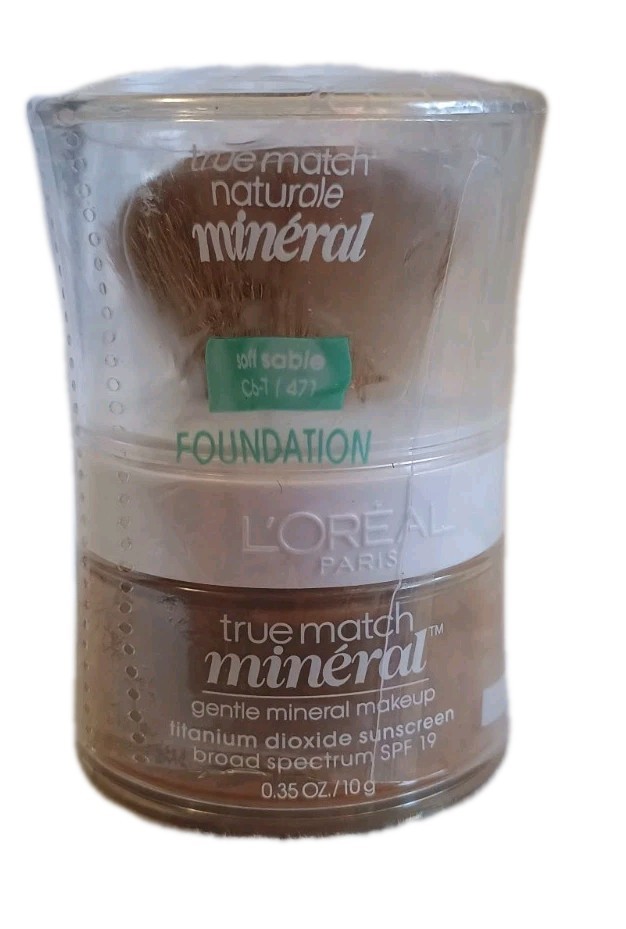 L’Oreal True Match Mineral Powder Foundation SOFT SABLE C6-7/471 Makeup Brush 44
