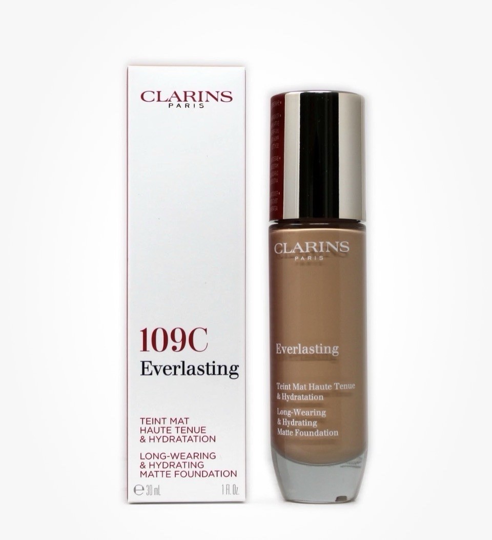 CLARINS EVERLASTING LONG WEARING & HYDRATING MATTE FOUNDATION 30ML #109C WHEAT
