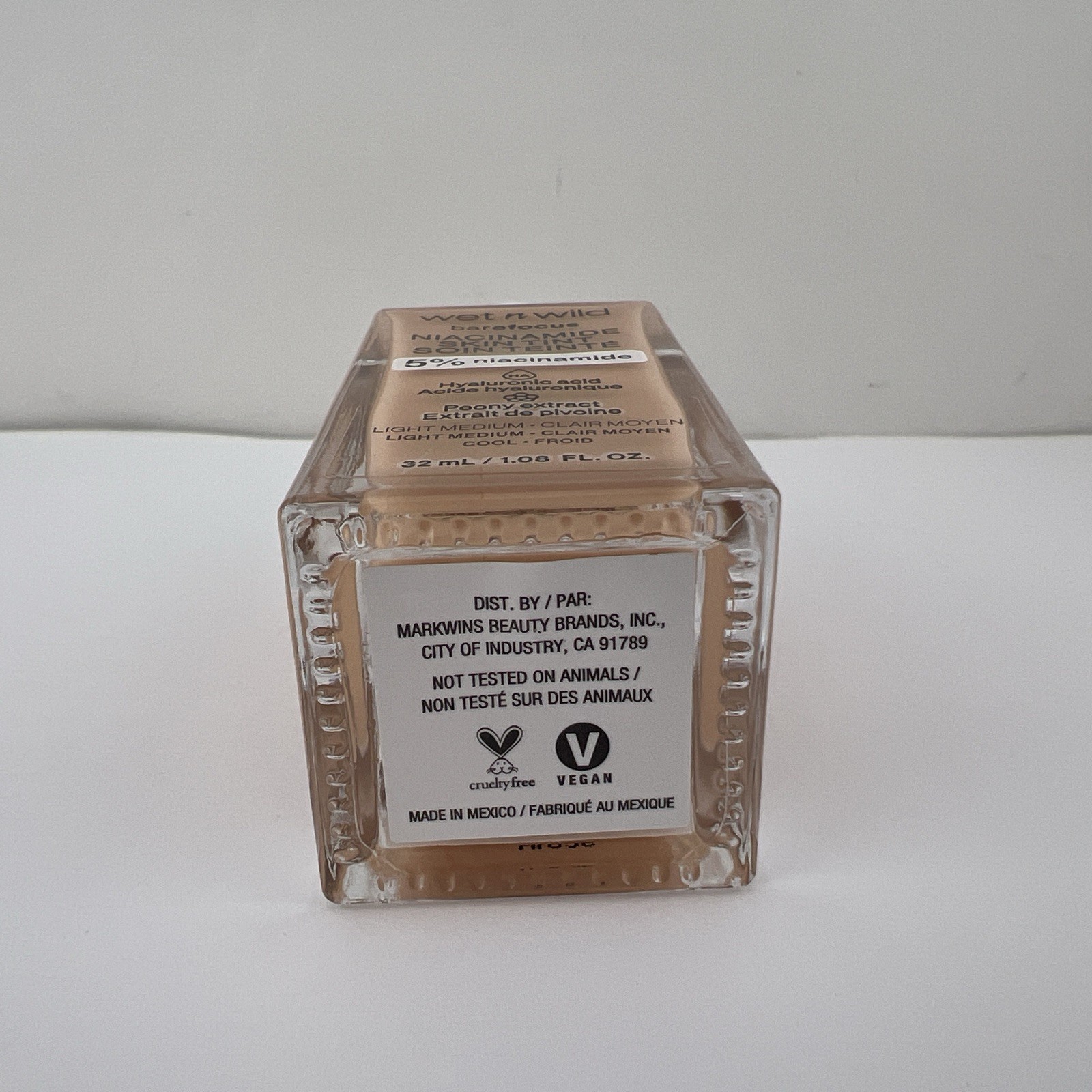Wet n Wild Bare Focus Skin Tint 5% Niacinamide Hyaluronic Acid – LIGHT MEDIUM