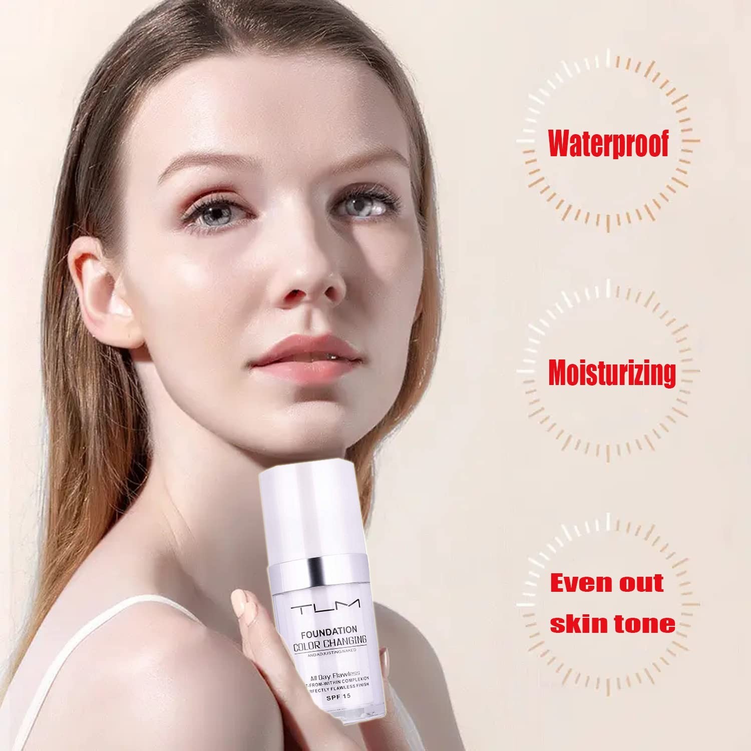 2Pcs 30ml TLM Colour Changing Foundation Makeup Concealer Cover Cream Full Co…