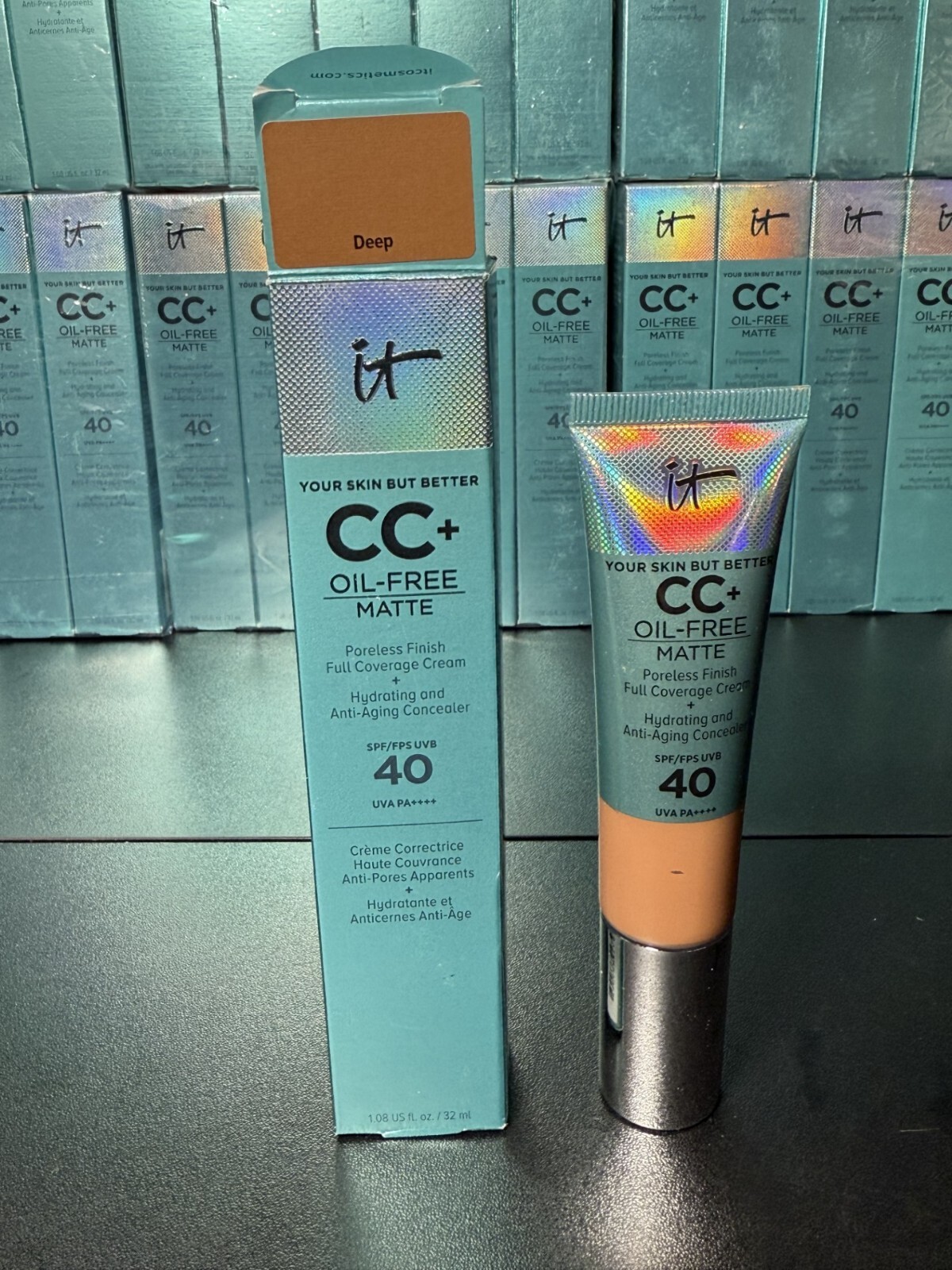 IT Cosmetics CC+ Oil Free Matte Poreless Finish Cream SPF 40 **DEEP** 1.08 fl oz
