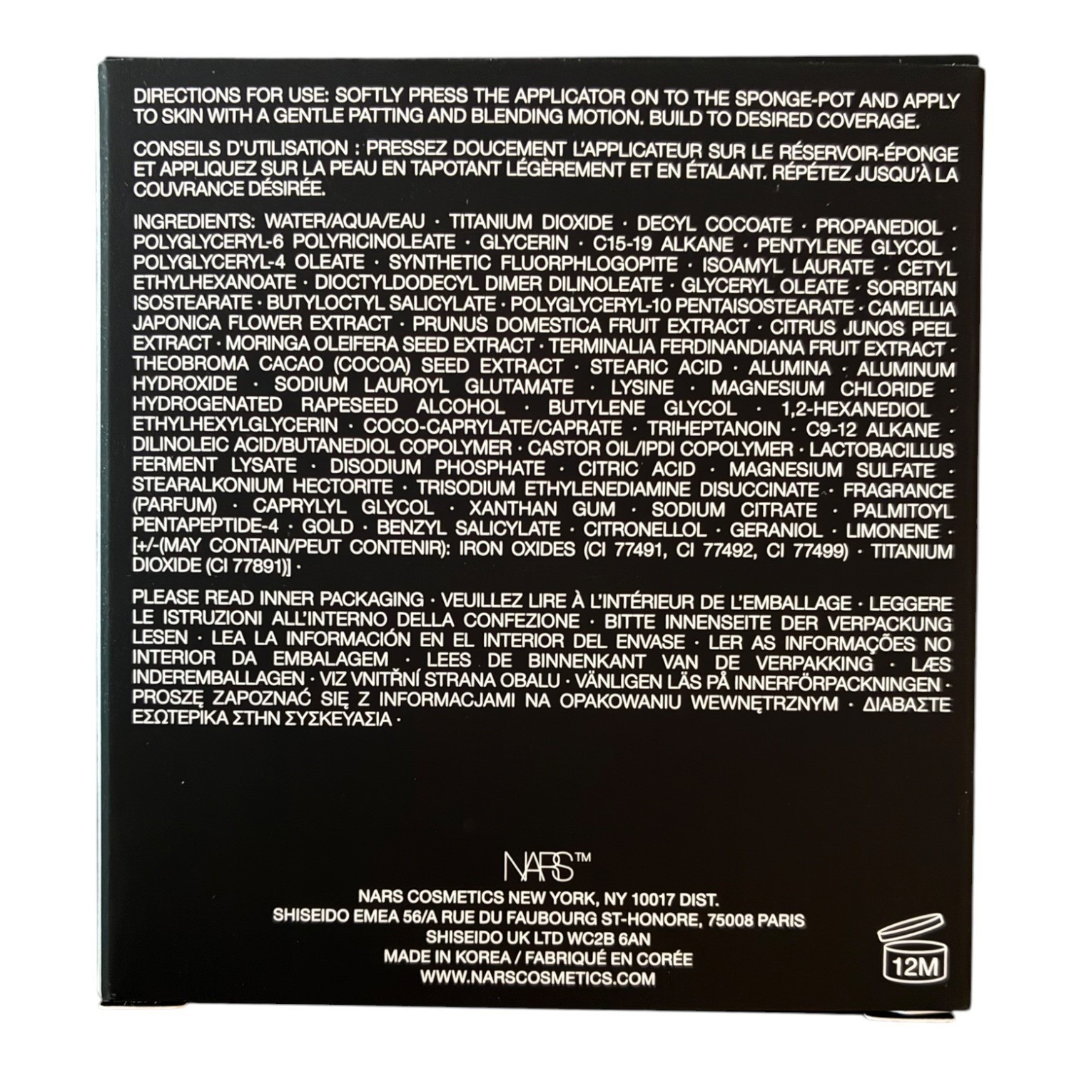 NARS Light Reflecting Cushion Foundation Refill Mont Blanc SPF 42