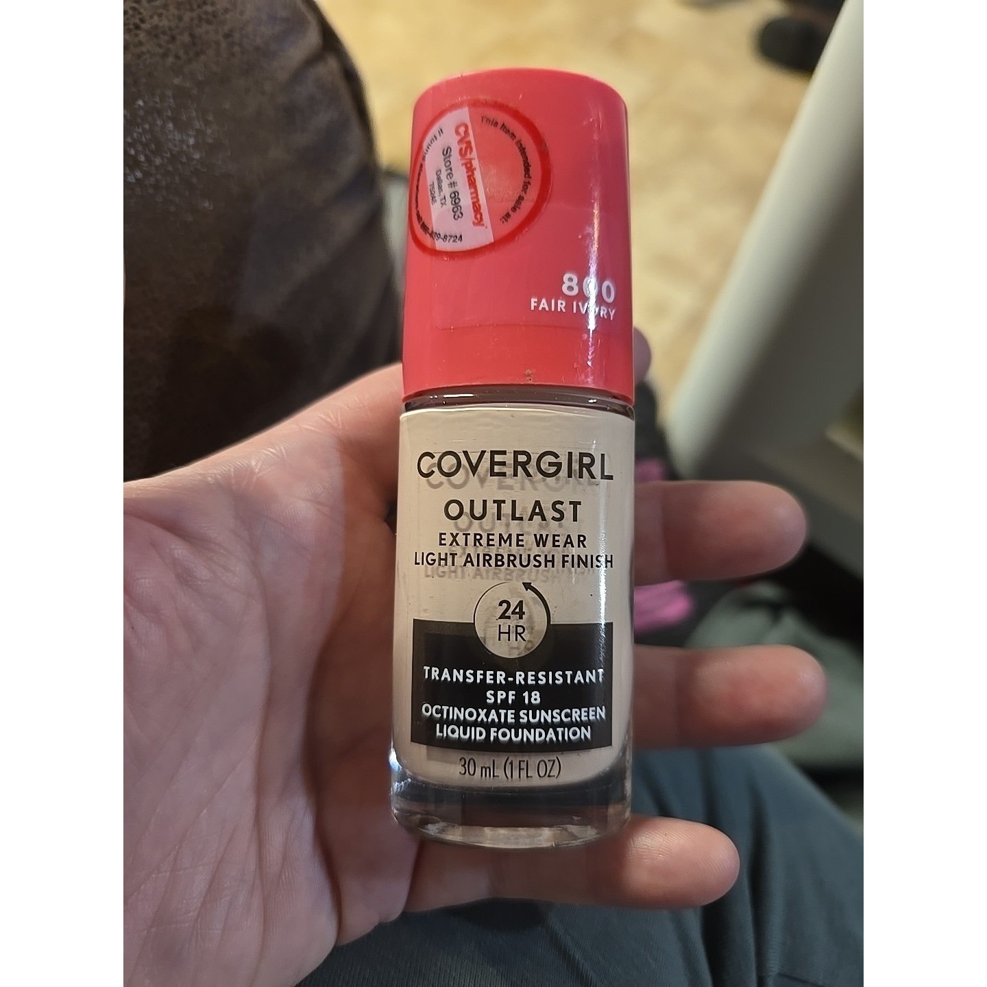CoverGirl Outlast Extreme Wear Liquid Foundation #800 Fair Ivory Discontinued