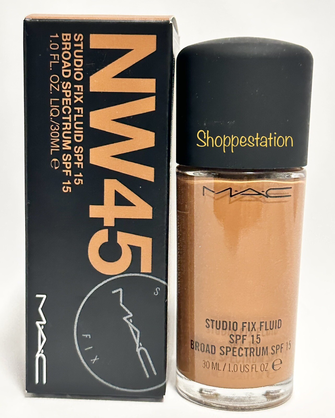 MAC Studio Fix Fluid Foundation SPF15 Shade NW45 Full Size 30ml / 1oz New In Box