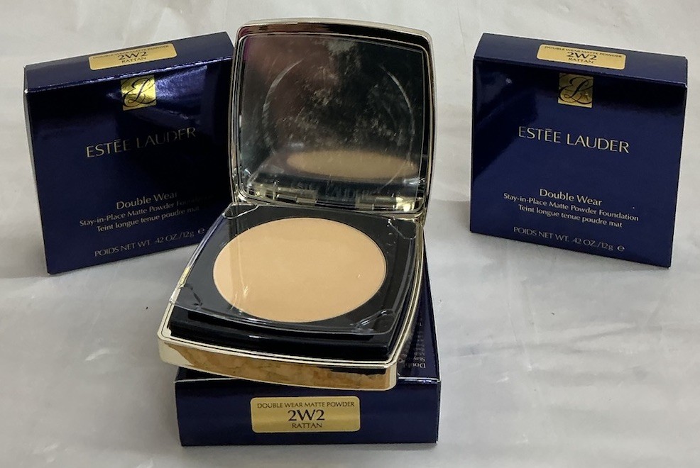 3 PACK DOUBLE WEAR MATTE POWDER FOUNDATION. 2W2 RATTAN. .42OZ.