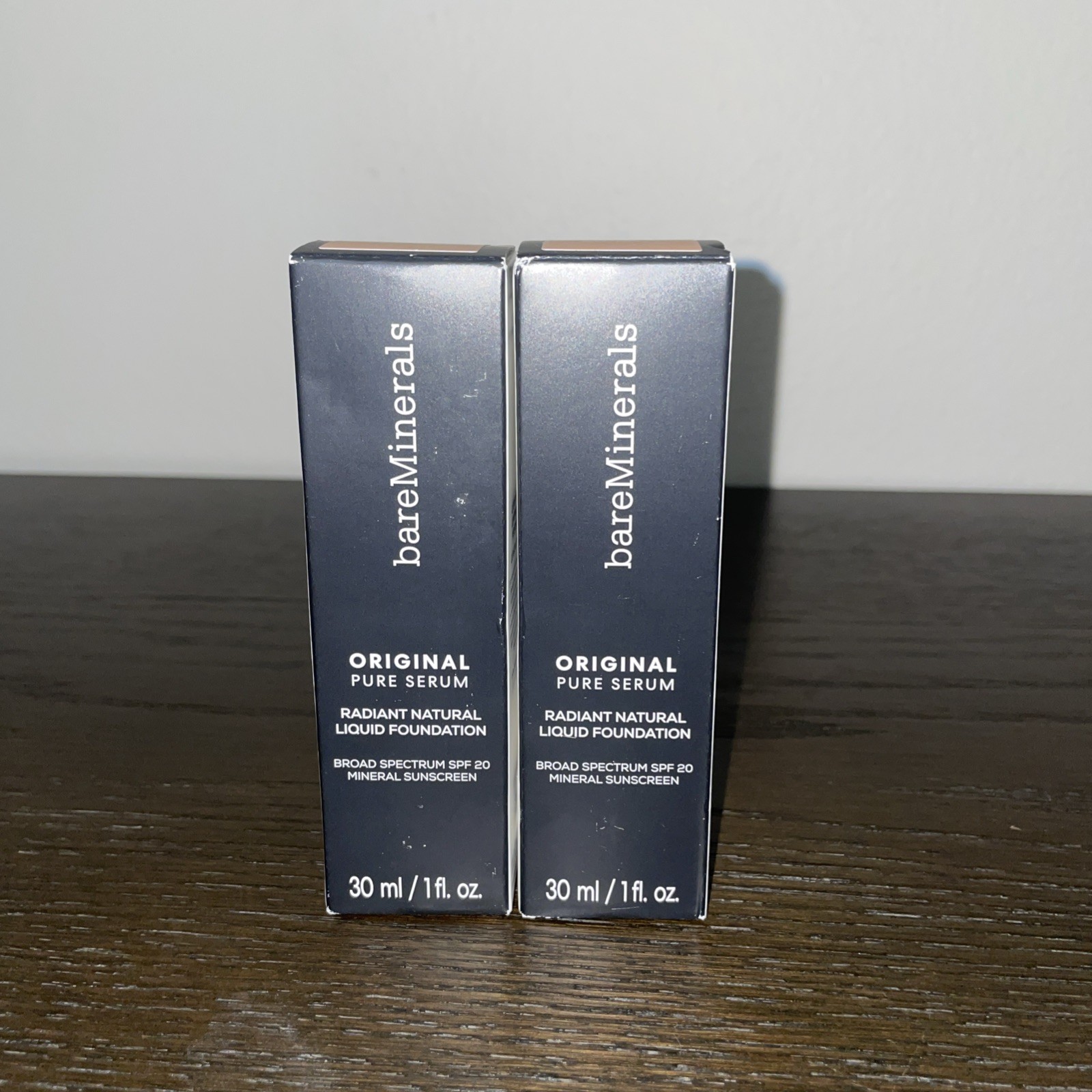 Lot of 2 NEW bareMinerals Original Pure Serum Foundation SPF 20 – Fair Neutral 1