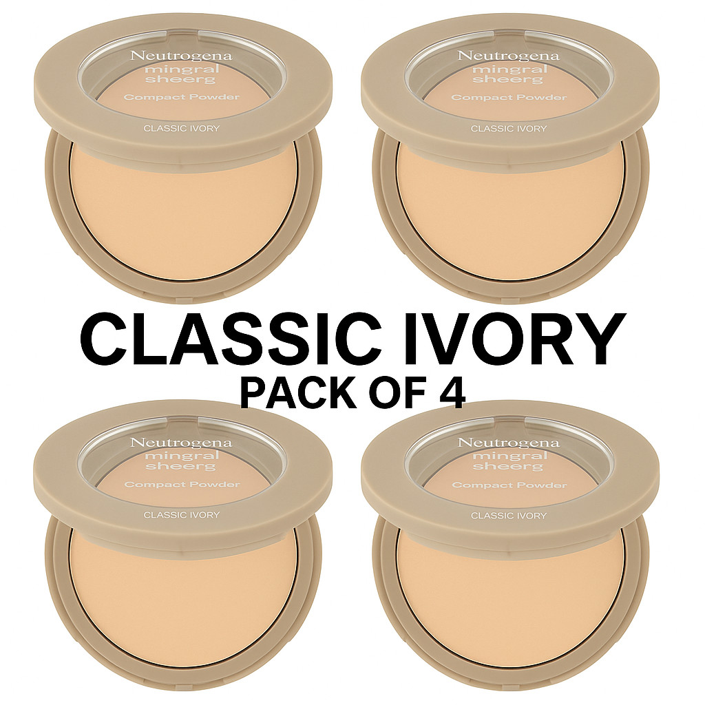 (4) NEUTROGENA Mineral Sheers Powder Foundation SEALED 0.34oz 10 CLASSIC IVORY