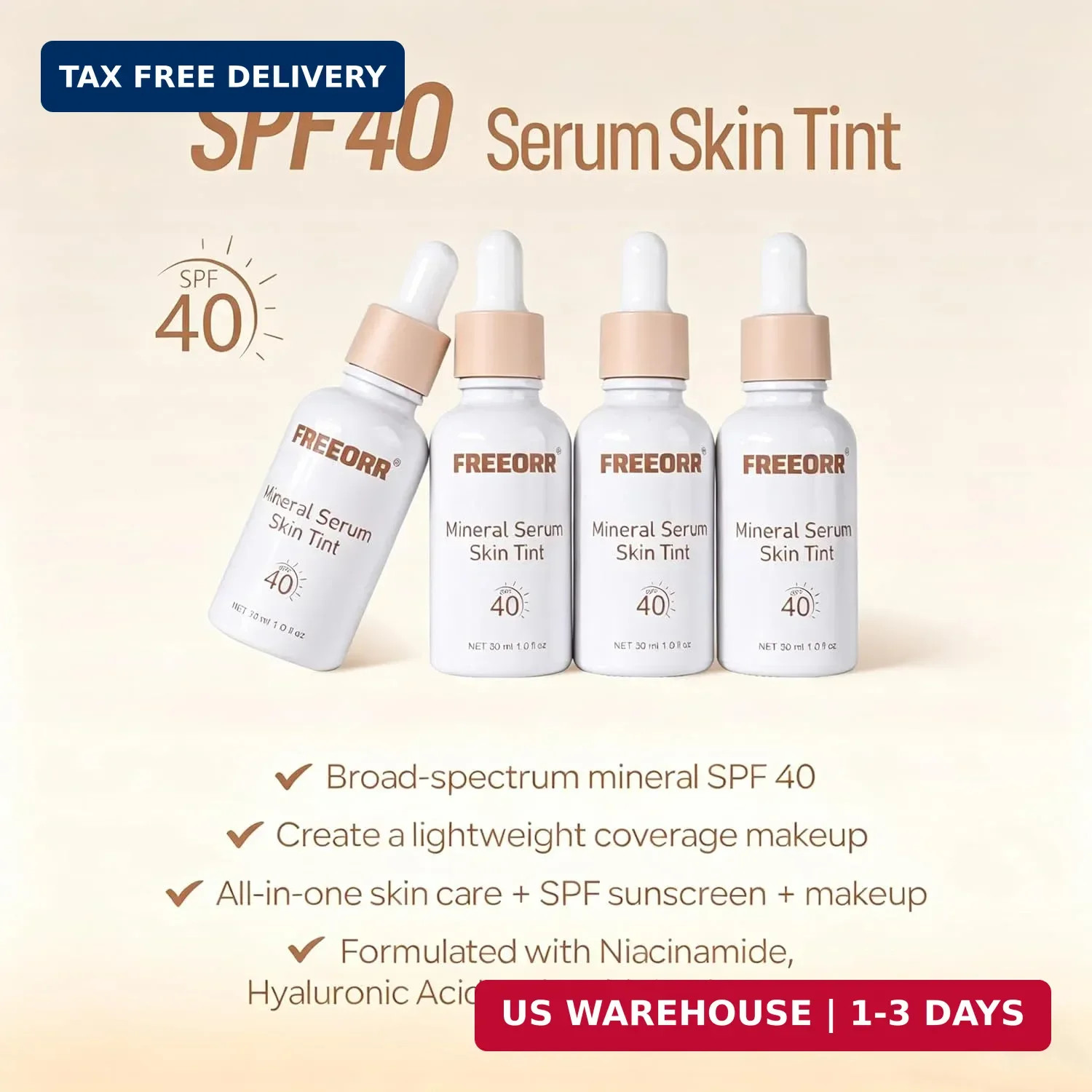Liquid Color Changing Foundation with SPF 40, 3in1 Color Adjusting Foundation Ti