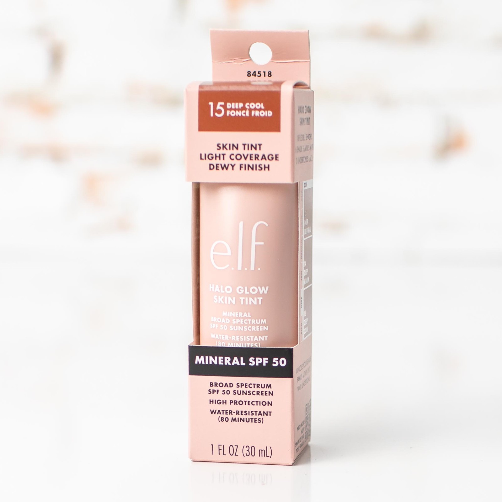 NEW e.l.f. Halo Glow Skin Tint – Shade 15 Deep Cool – Mineral SPF 50 1 fl oz