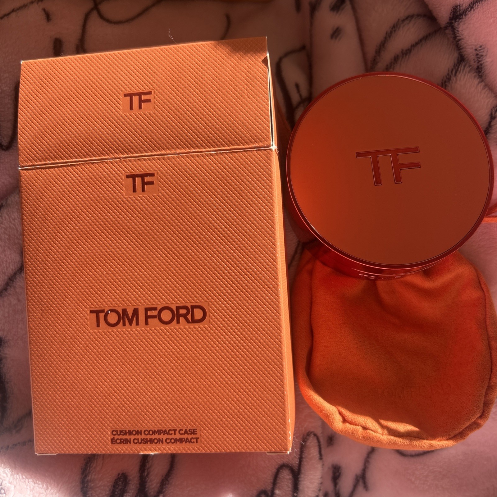 TOM FORD cushion, compact case empty orange